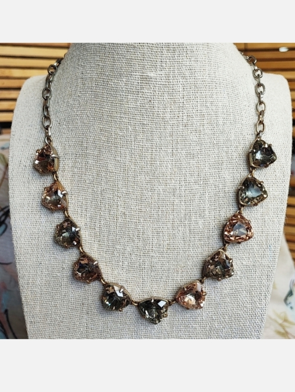 Stella • Dot Stella and Dot Triangle Faceted Stone Somervell Necklace FLAWED